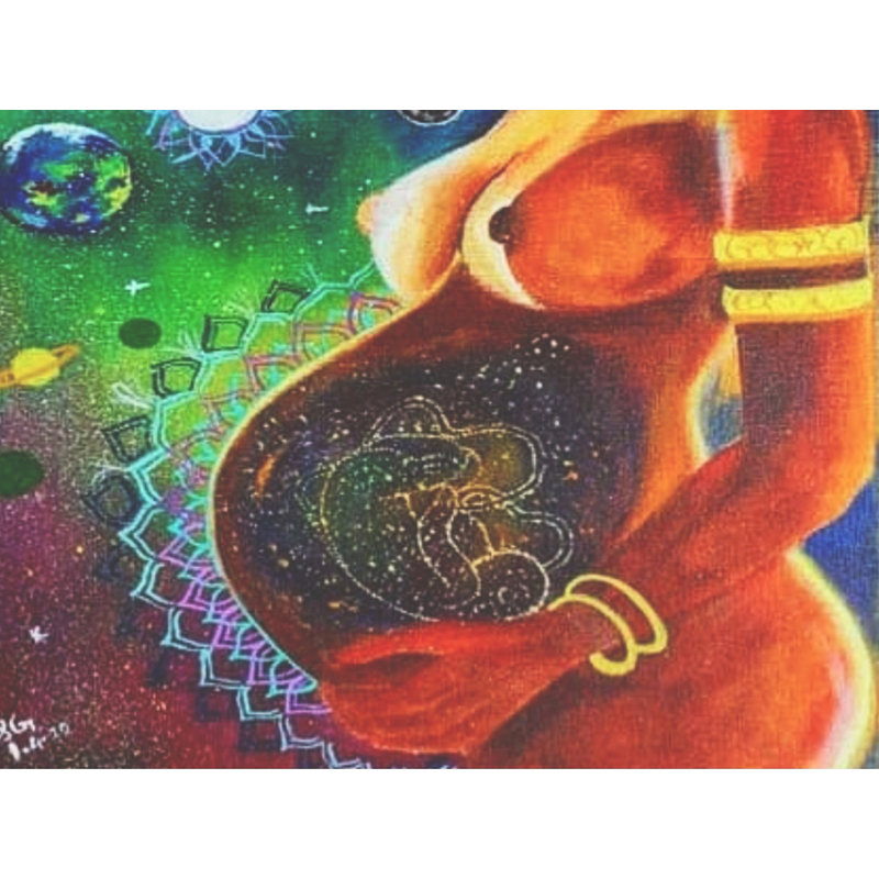 Mother Womb, création suprême d'univers | Peinture à l'acrylique par Poulavi Ghosh