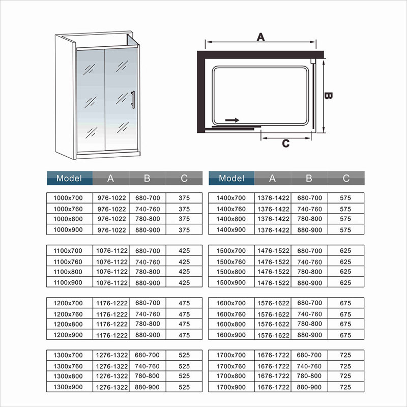 Friederike Rectangle Shower Enclosure with Tray  1900 x 1600 mm