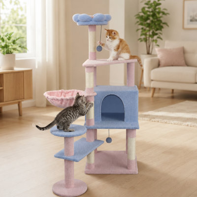 Arbre à chat 56 po avec coussin amovible et hamac