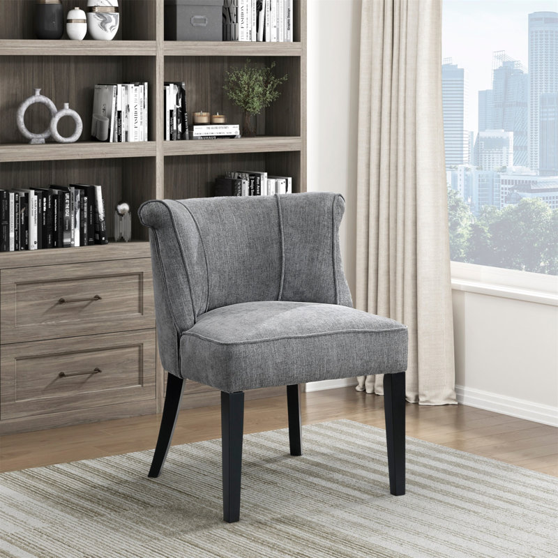 Magno Upholstered Accent Chair, Charcoal Fabric