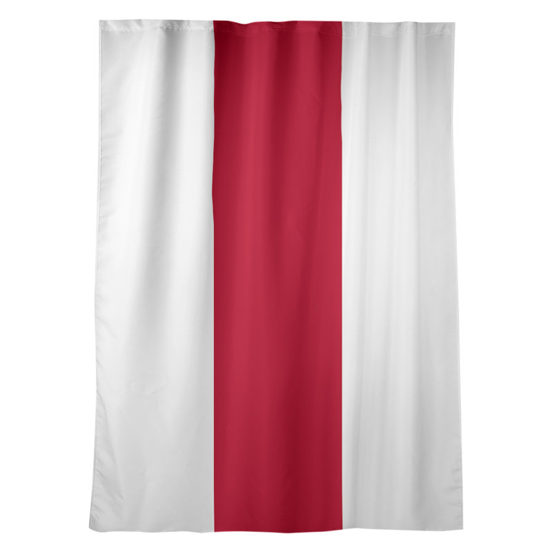 Mississippi Rebellion Sateen Room Darkening Curtain Single Panel, White/Red/White