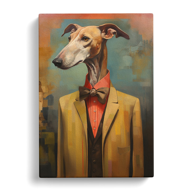 Greyhound Orphism Art - Wrapped Canvas, 76cm H x 50cm W x 3cm D
