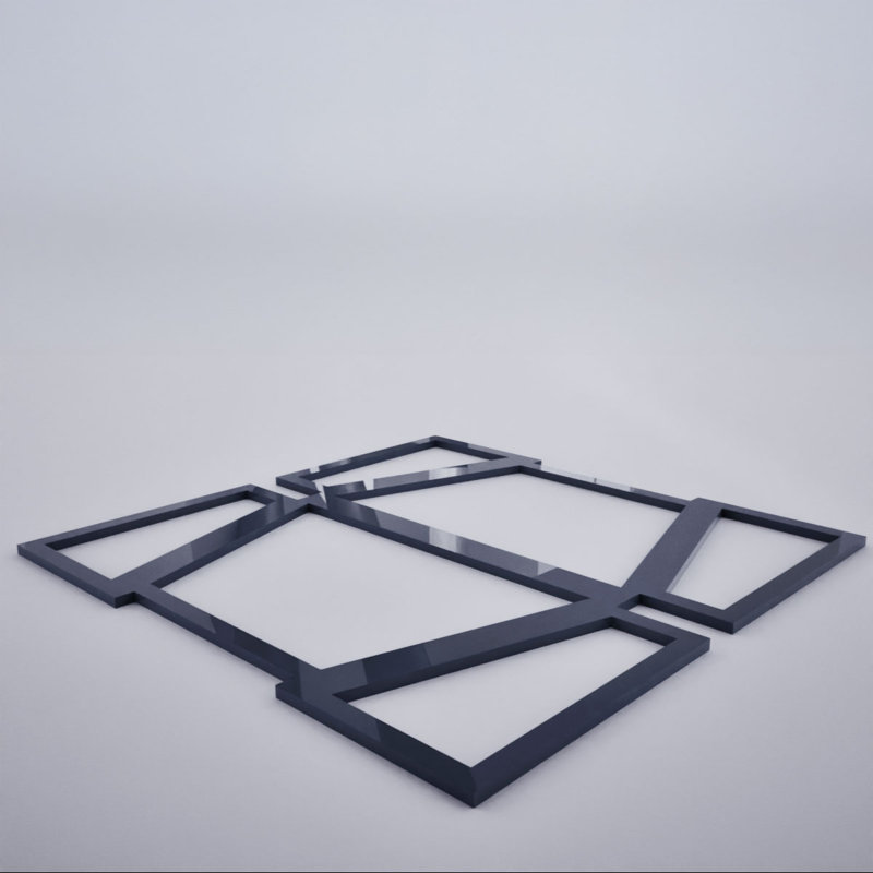 Panneaux muraux décoratifs en acrylique Greeley, très petit, l 7 3/8 po x H 7 3/8 po x T 1/8 po, gris foncé, Gris foncé