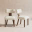 Chaise rembourrée avec coussin épais, pieds en bois massif-129034640