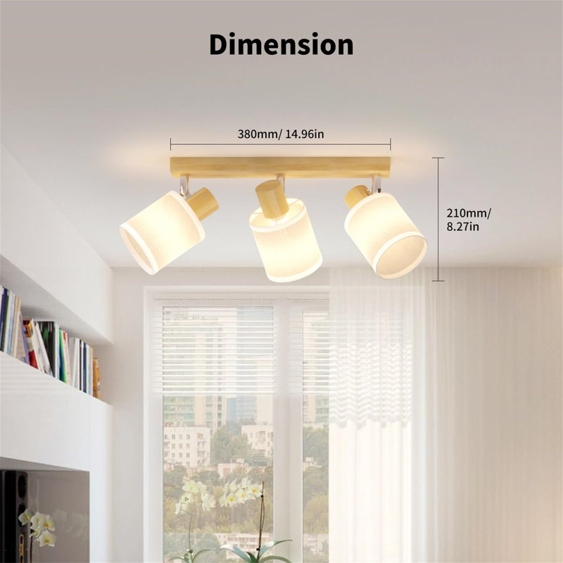 Linen Spotlight, 21 cm H x 38 cm W x 10cm D, 3 Lights