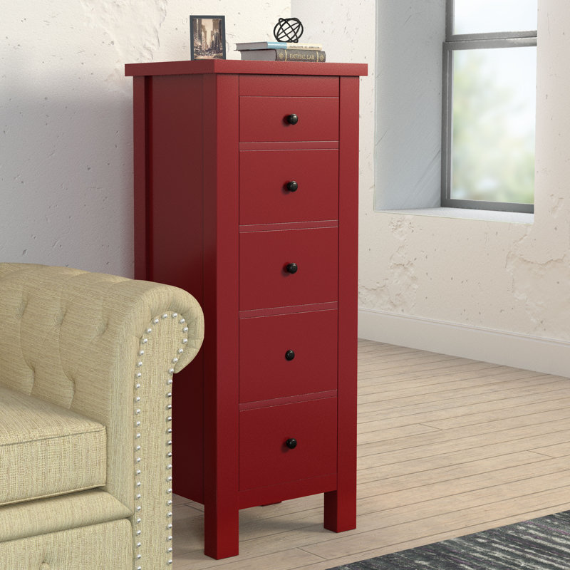 47cm W 5 - Drawer Chest of Drawers, Red