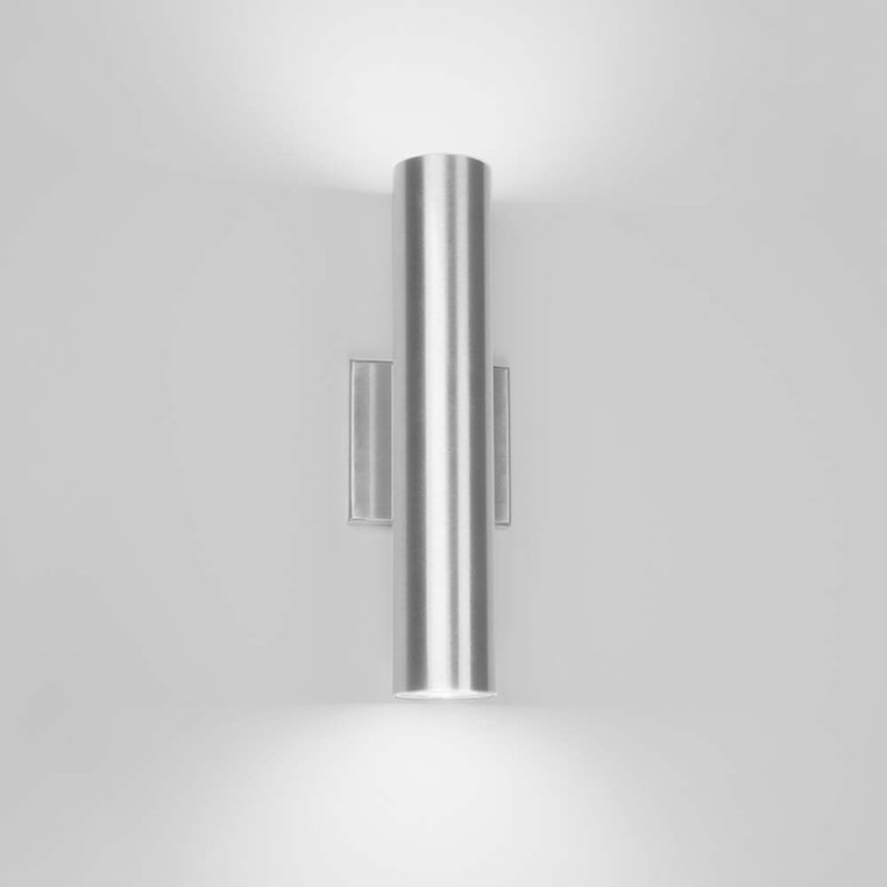 Applique murale d'extérieur à DEL 2 lumières Howse, Aluminium brossé