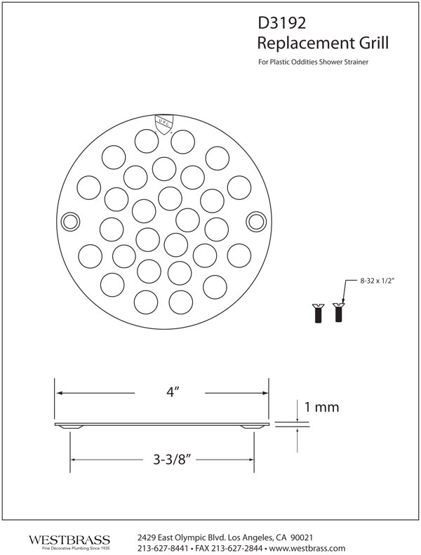 4 Inch Screw-In Shower Strainer Drain Cover Replacement Strainer Grid