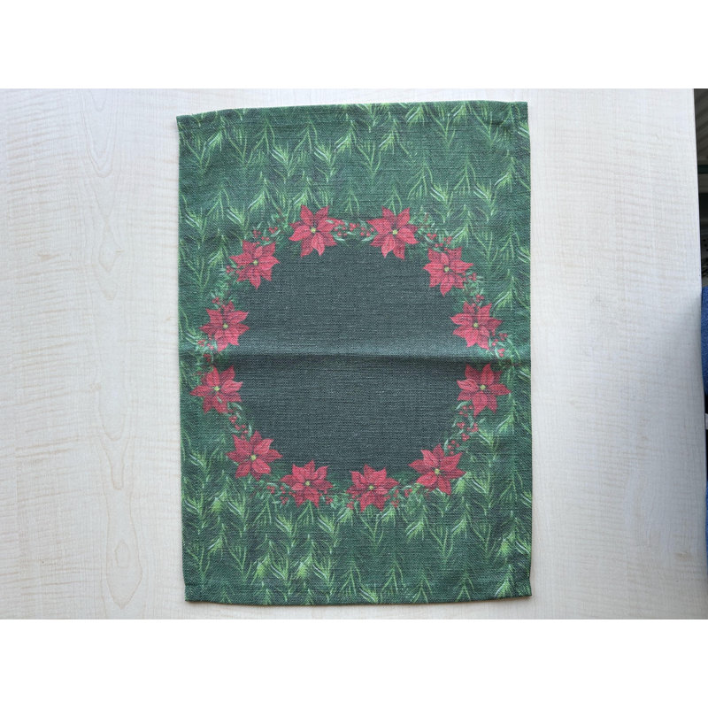 Napperon des Fêtes, motif de poinsettias, ensemble de 2