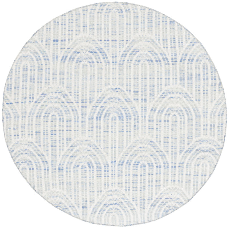 Klevis Hand Woven Wool Striped Rug, Round 6'