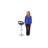 Contemporary Plastic Adjustable Height Barstool with Rounded Cutout Back and Chrome Base-969223437