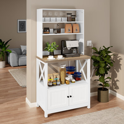 Stamper 31.4'' Wood Standard Baker's Rack with Microwave Compatibility