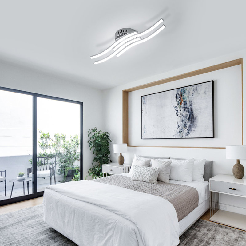 LED 4-Light Flush Mount Ceiling Light, 6000K