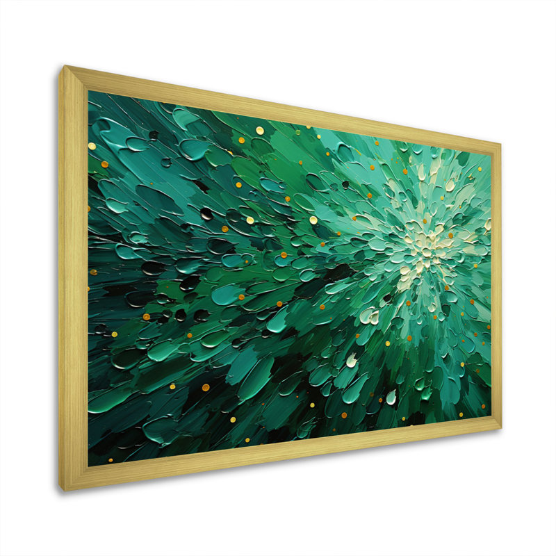 Décoration murale Emerald Euphoria II - Paysages abstraits, Cadre photo unique, H 12 po x l 20 po, Doré