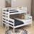 Wood Twin XL Over Queen Bunk Bed With Ladder