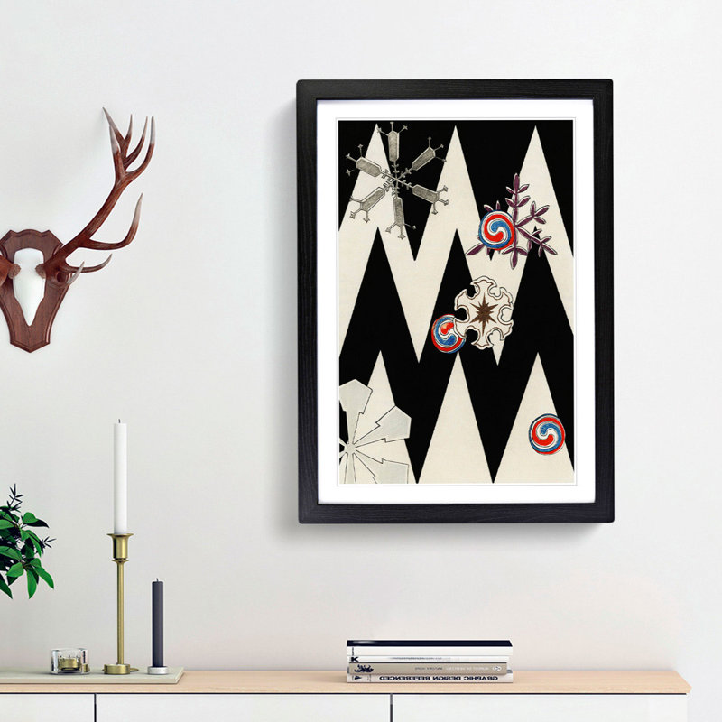 Snow Flakes by Watanabe Seitei - Picture Frame Painting Print, 87cm H x 62cm W x 2cm D, Black Framed