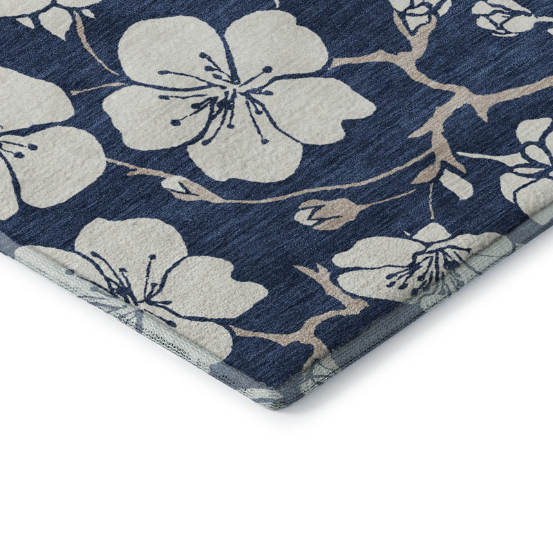 Premium Machine Washable Birchview AMF1032 Floral Rug, Rectangle 3' x 5'