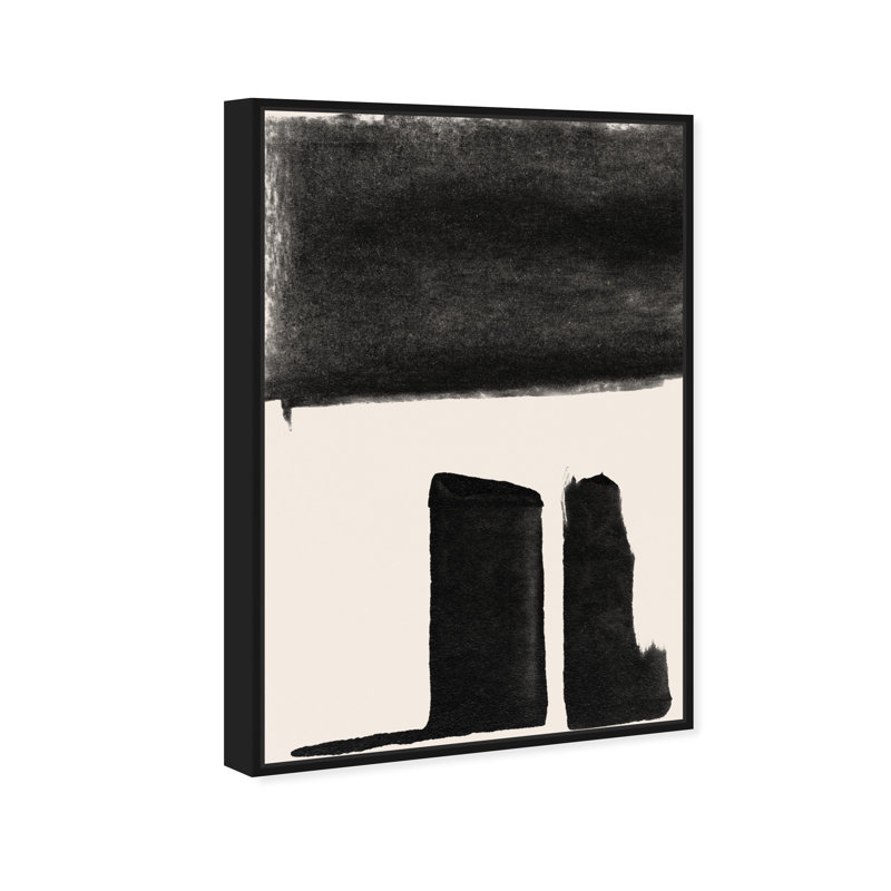 " Black And White Abstract Shapes " by Oliver Gal, Black, 16" H x 11" W