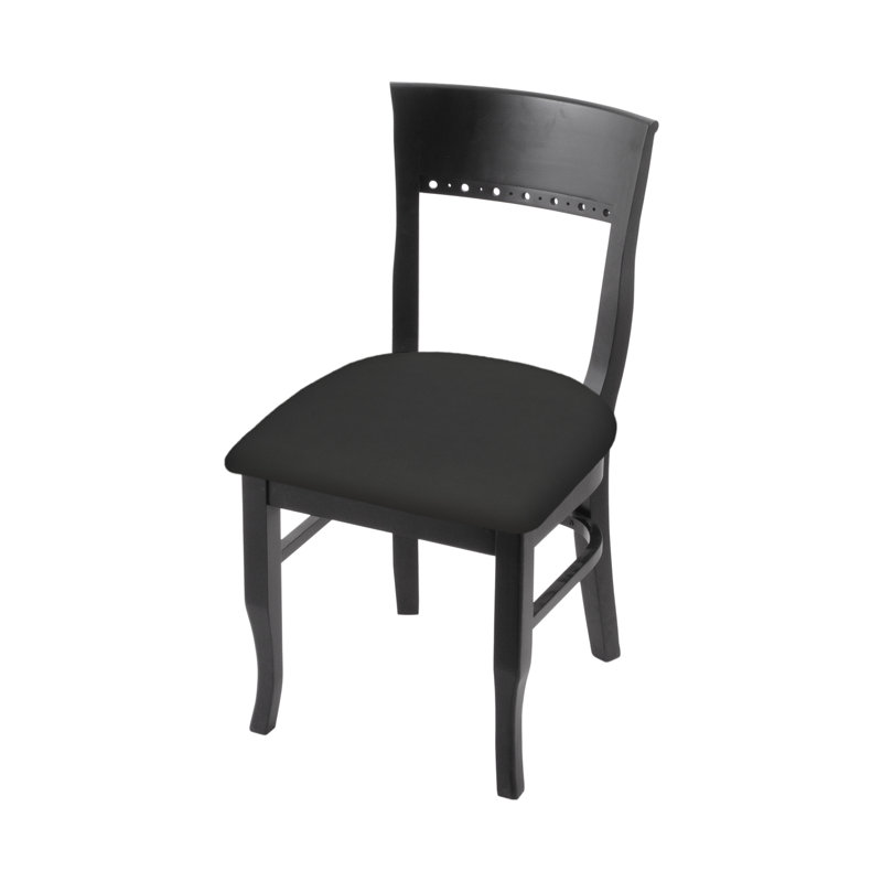 Hampton 19.25'' H Upholstered Beech Side Chair, Black, Canter Iron