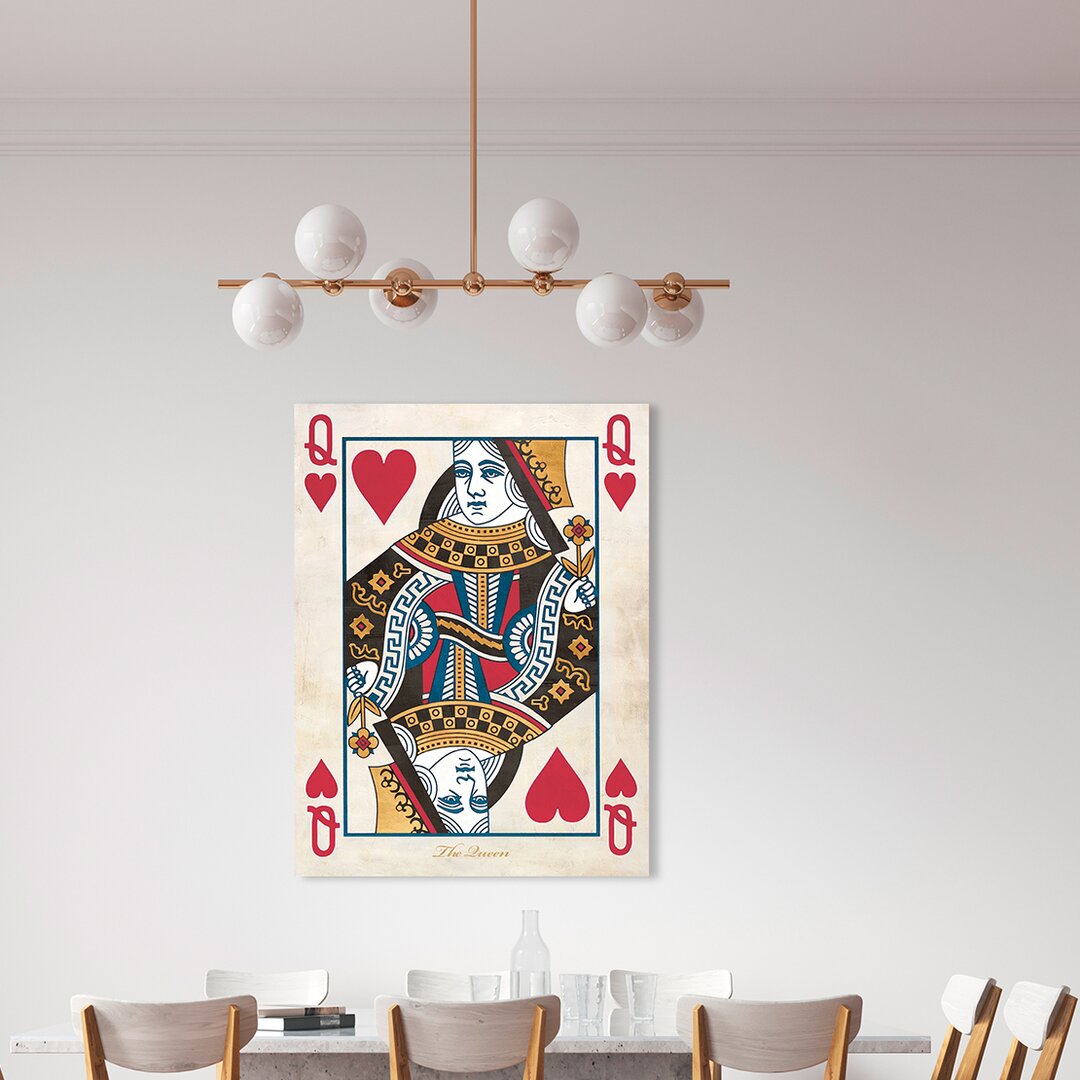 Leinwandbild - Zeichnung „Queen of Hearts” von Sandro Ferrari