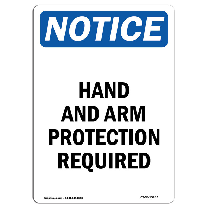 Hand and Arm Protection Required Sign