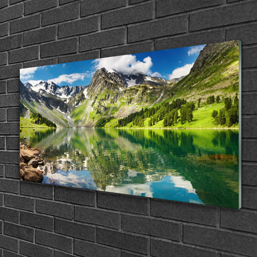 Glasbild Bergsee-Landschaft