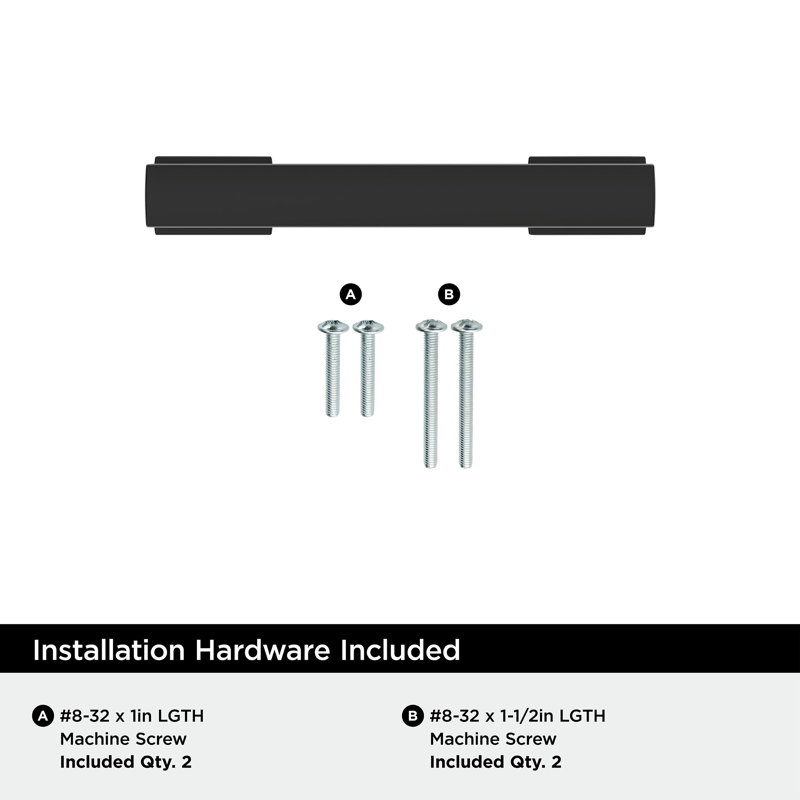 Poignée de meuble Amerock Triomphe 76 mm (3 pouces) d'entraxe, noir mat, Noir mat