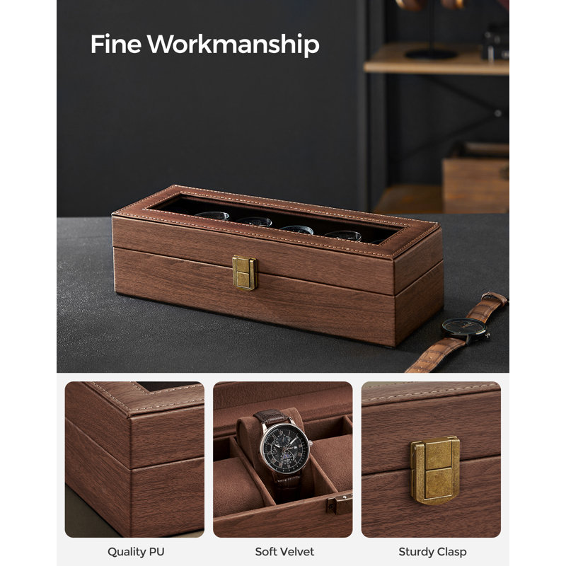 Charleyne Steel Watch Box +, Brown