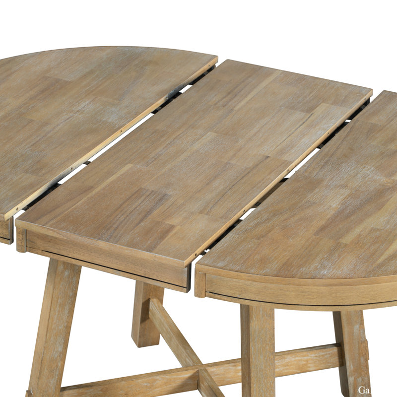 Ensemble de salle à manger extensible, Bois naturel délavé, Bois naturel délavé / beige, Bois naturel délavé