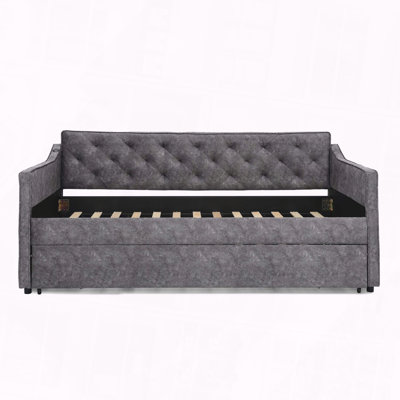 Upholstery DayBed Pop-up Trundle USB Charging Design