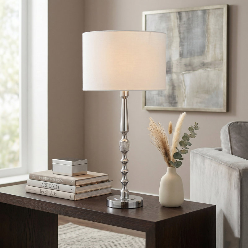 62.5cm Metal Table Lamp, chrome