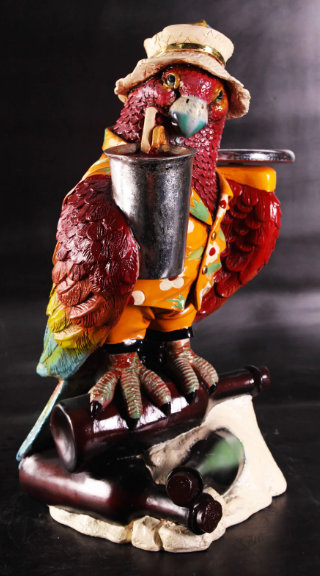 Small Parrot Butler Statue