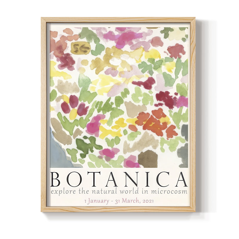 Botanica Exhibition Poster I Framed Print - Solid Wood, Natural, 15" H x 12" W