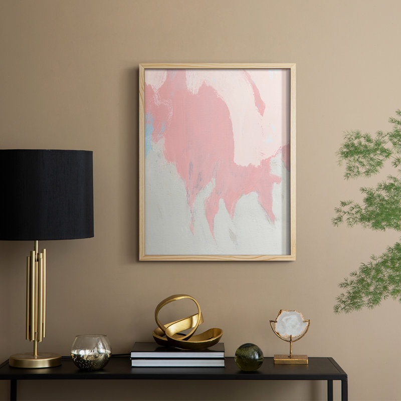 «Blush Abstract II», reproduction encadrée - bois massif, H 15 po x l 12 po