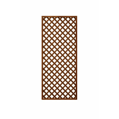 72" H X 36" W Wood Lattice Panel Trellis For Climbing Plants, Privacy Screen, Natural Brown Pine