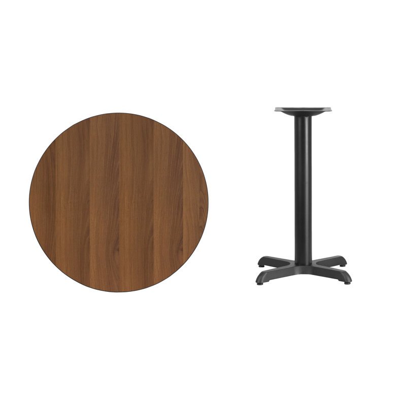Plateau de table rond en stratifié Carrus, H 31,13 po x l 30 po x P 30 po, Noyer