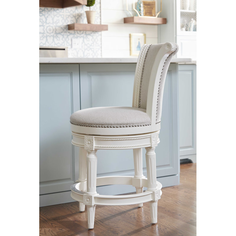 Upholstered Counter Stool with Solid Wood Frame, Counter Stool (24” Seat Height)