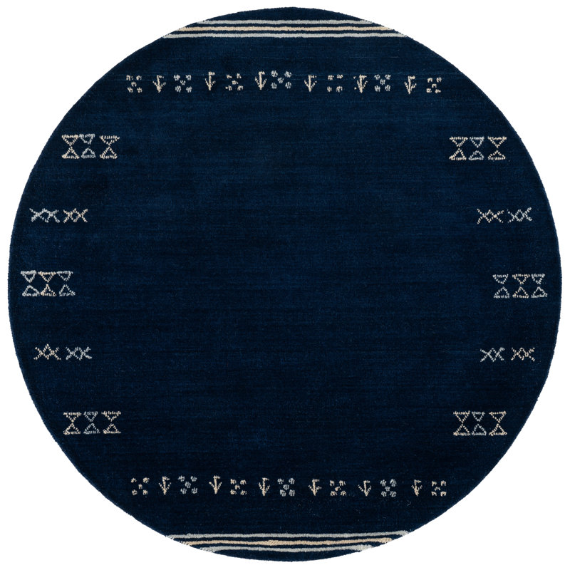 Himalaya Hand Loomed Wool Geometric Indoor Rug, 6'-0" x 6'-0" Round