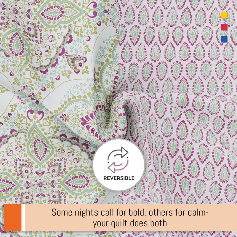 Ensemble de housse de couette 100% coton couleur percale 3 pièces Color Sense, Jaipur abstrait