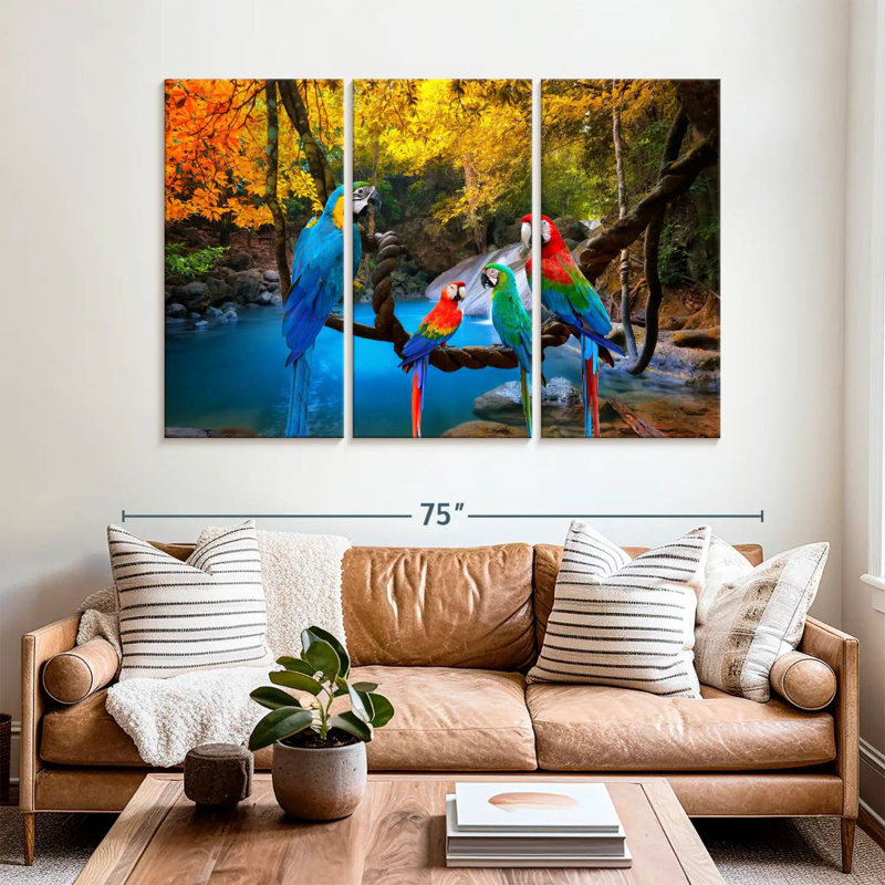 Brampt Safari Parrots, 42" H x 65" W