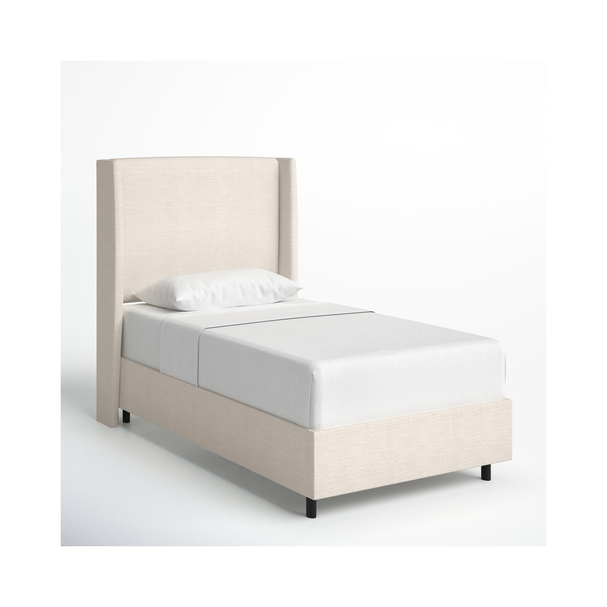 Tilly Upholstered Bed, Classic Talc Linen, Twin