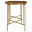 Table gigogne ronde en bois brun et doré 2 pièces Genevieve