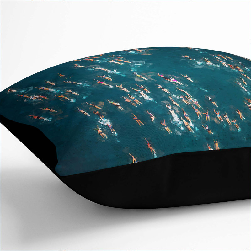 Square Throw Cushion, 55cm H x 55cm W x 20cm D, Black