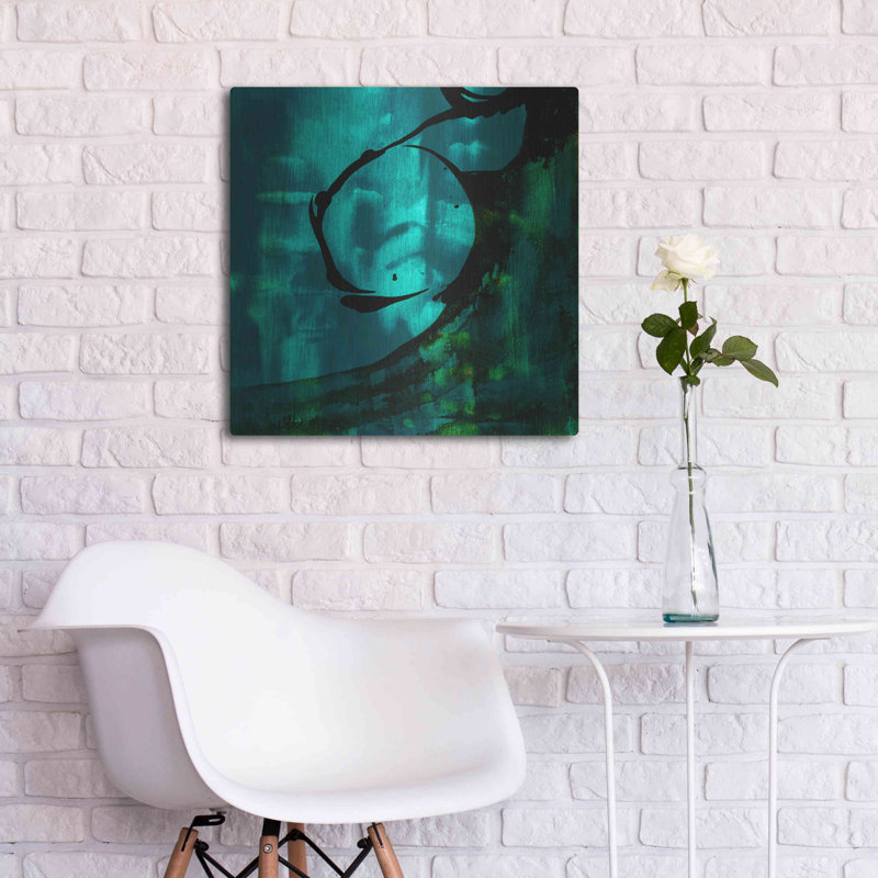 Ivy Bronx «Turquoise Element III» par Sisa Jasper, art mural en métal, H 24 po x l 24 po
