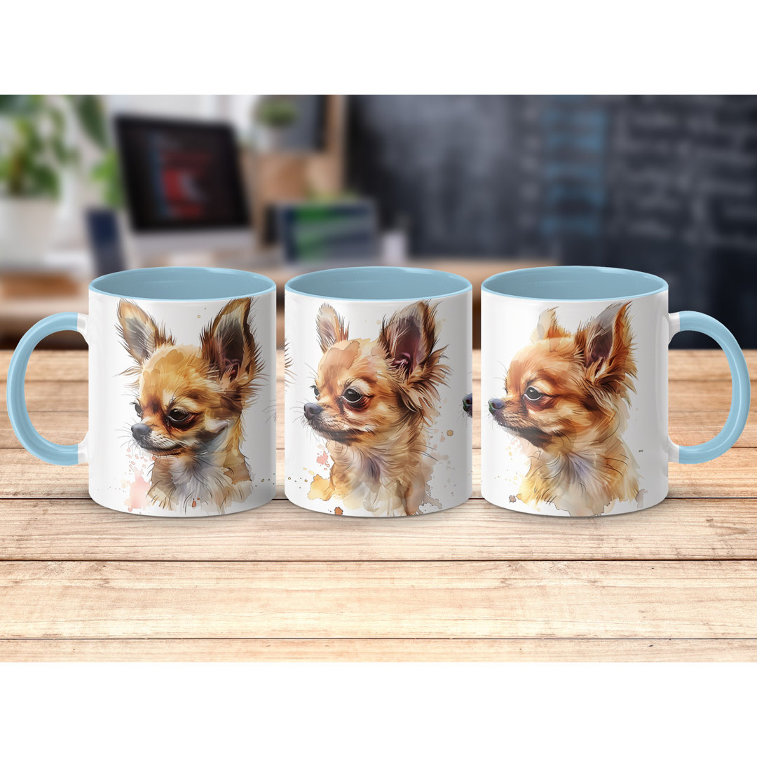 Watercolor Chihuahua Design 11oz Coffee Mug