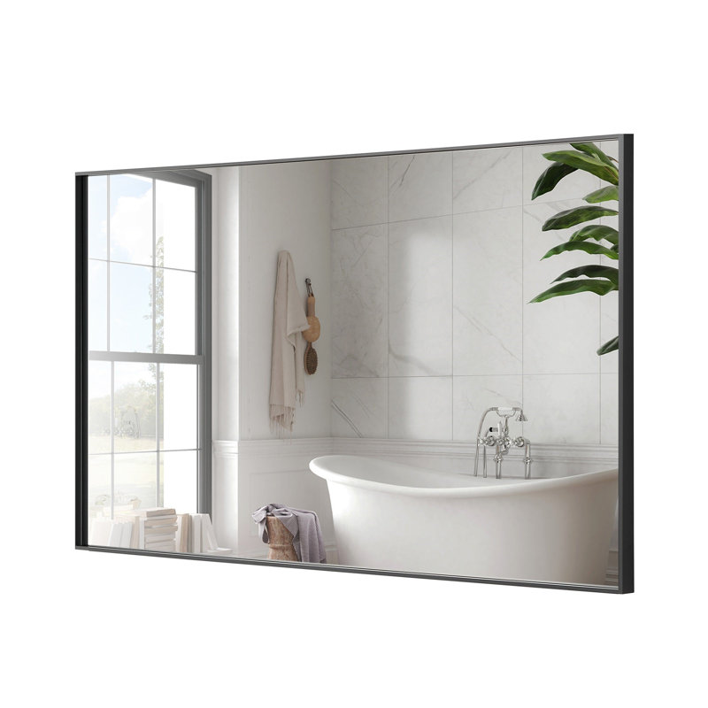 Miroir de salle de bain moderne et contemporain , Noir, noir, noir, noir, 30 po x 24 po