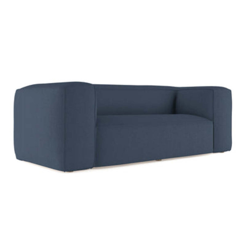 Varick Oversize Track-Arm Sofa with Flange, Box Weave Linen Graphite, 30" H x 96" W x 47" D, Weathered