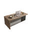 Bureau de direction 70,8 pouces Contermporary, bureau d'écriture pour bureau à domicile, poste de travail 70,8 pouces en acier inoxydable, structure robuste, bureau épais de 1,97 po (côté gauche)-330057559-330057557