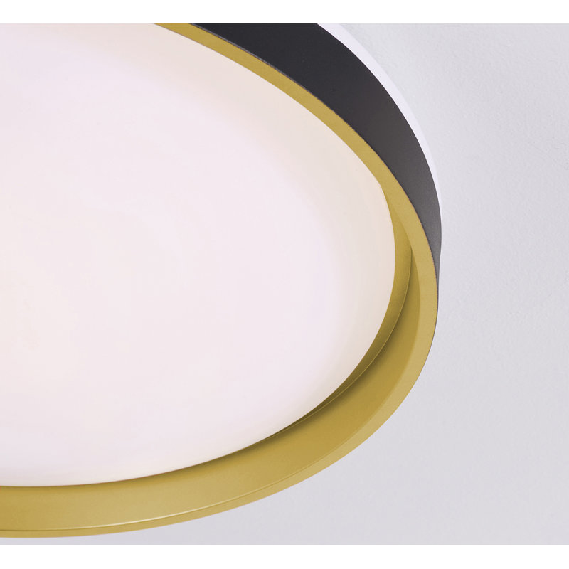 Gunver Acrylic LED Flush Mount, 3" H x 19" W x 19" D, Black