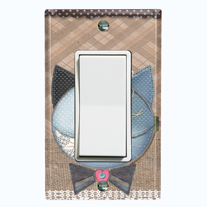 Plaque murale berçante patchwork 1 bouton